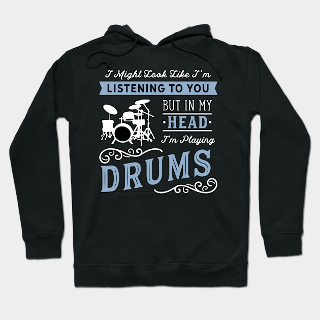 Funny Drumming Print Cool Drum Print Drummer Musician Tee Hoodie by Linco